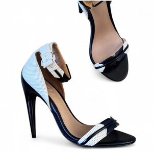 LAMB Cream Black Patent Leather Heels Womens 8 Y2K Formal Dressy Shoes